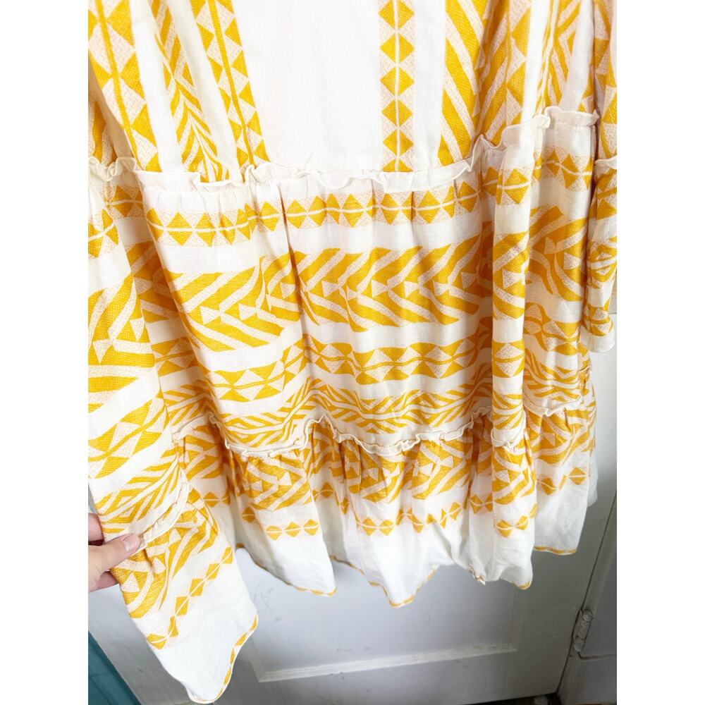 Torrid Belle Isle Bell Sleeve Mini Dress White Yellow Stripe NEW Size 3 3X Boho - Picture 8 of 16